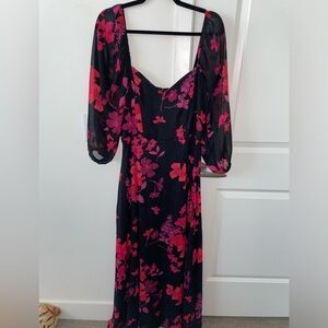 Premier Amour Boho Dress, Pink & Purple Flowers, size 12